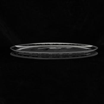 Edward Hald, "Rivalerna", an engraved glass tray, Orrefors, Sweden, ca. 1920.