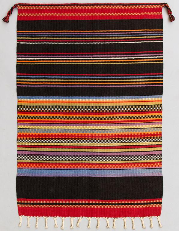 Elsa Montell-Saanio, A Raanu "Maddar Ahku" textile from Lapland designed by Elsa Montell-Saanio. Circa 132x90 cm.