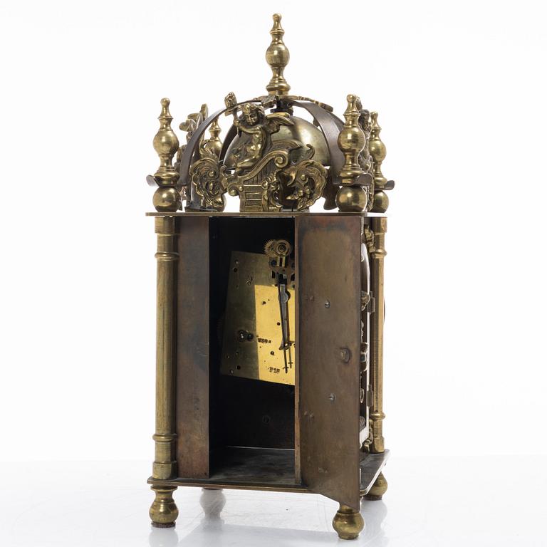 A Baroque style lantern clock, Daniel Møller, Denmark, 20th century.