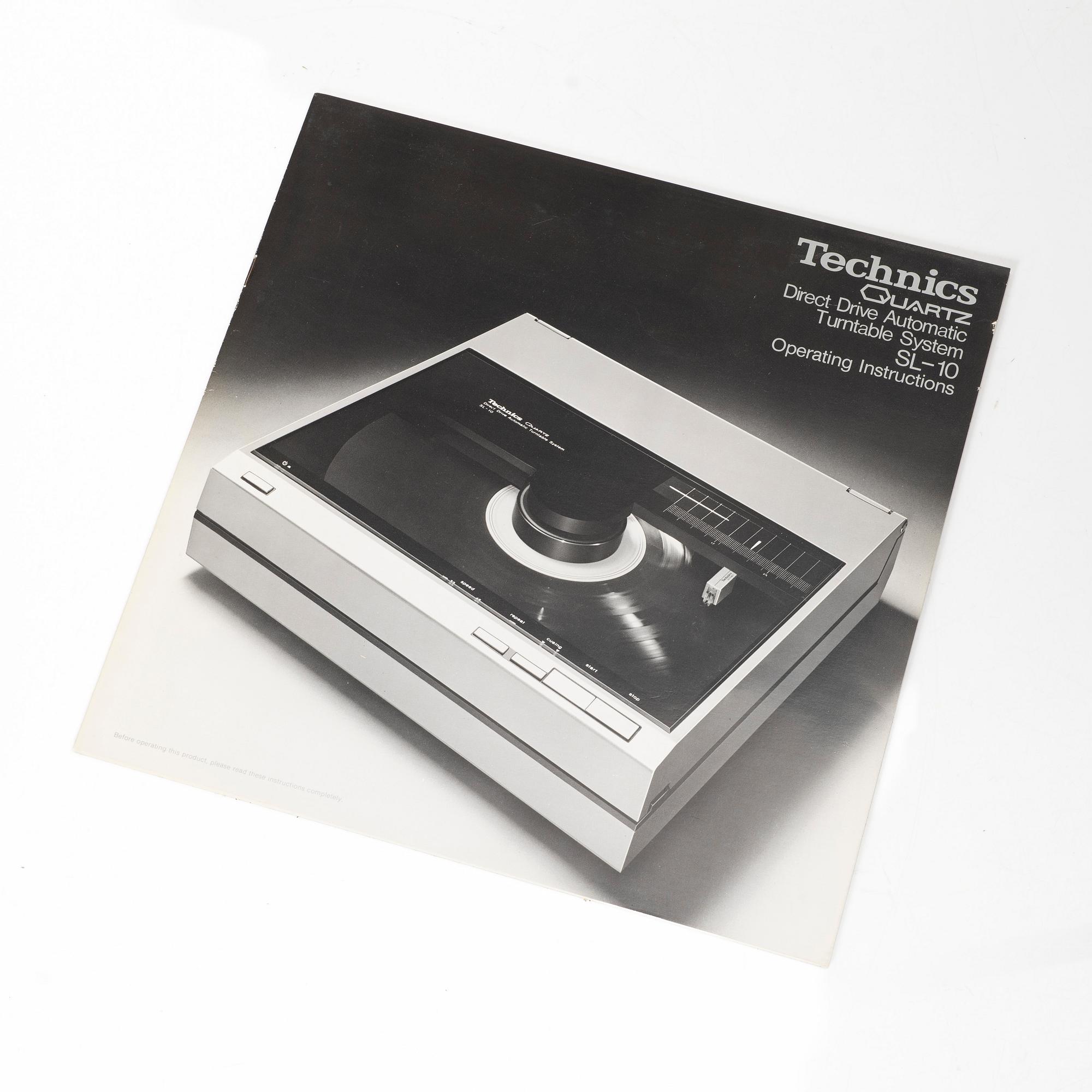 Vinyl record player, Technics Quartz SL-10, Matsushita Electric, Japan, 1979–1985.