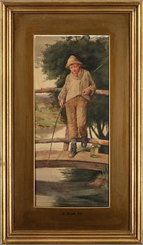 JOHN SCOTT, akvarell, signerad.