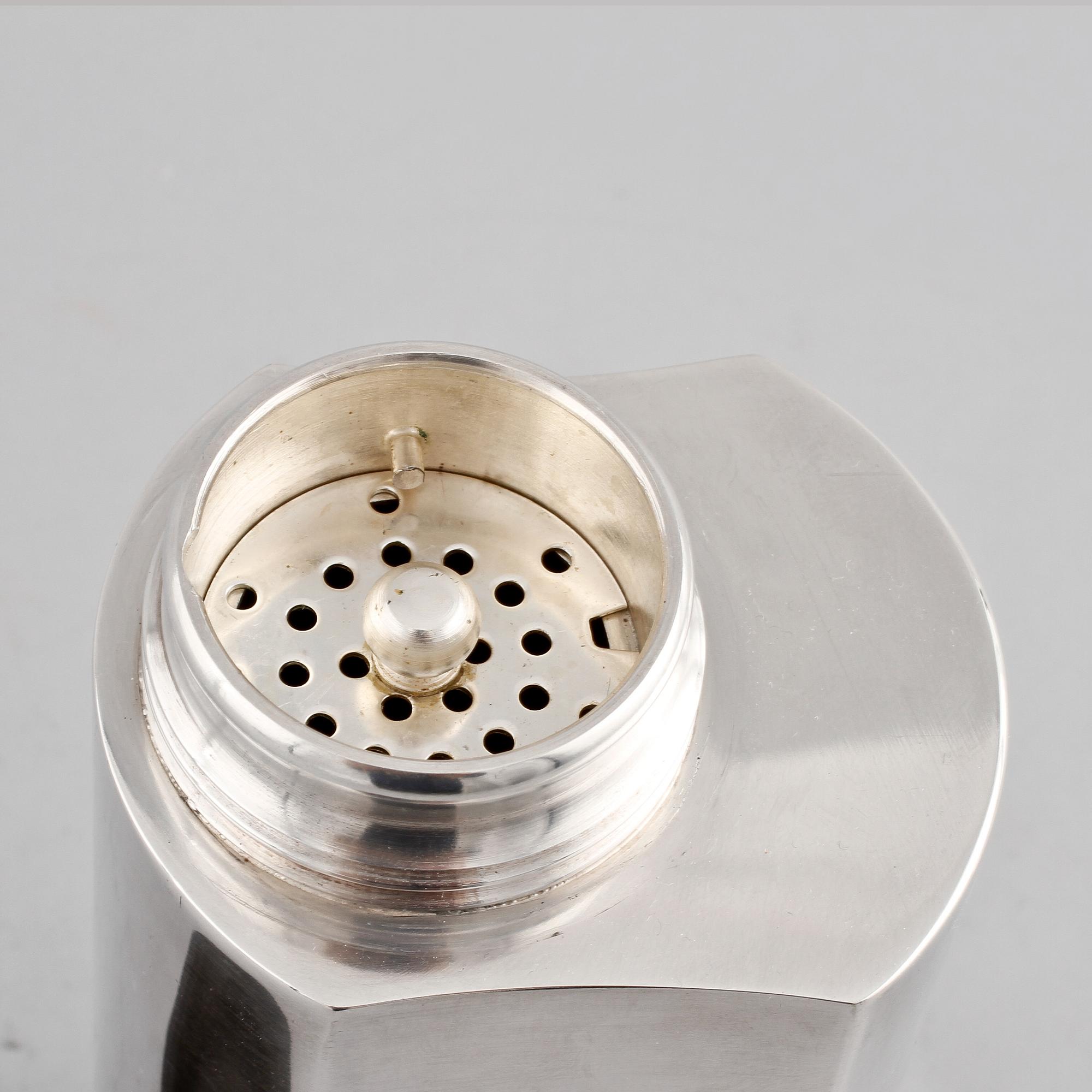 SHAKER, Folke Arström samt GLAS, 4 st, nysilver, GAB, omkring 1900-talets mitt.