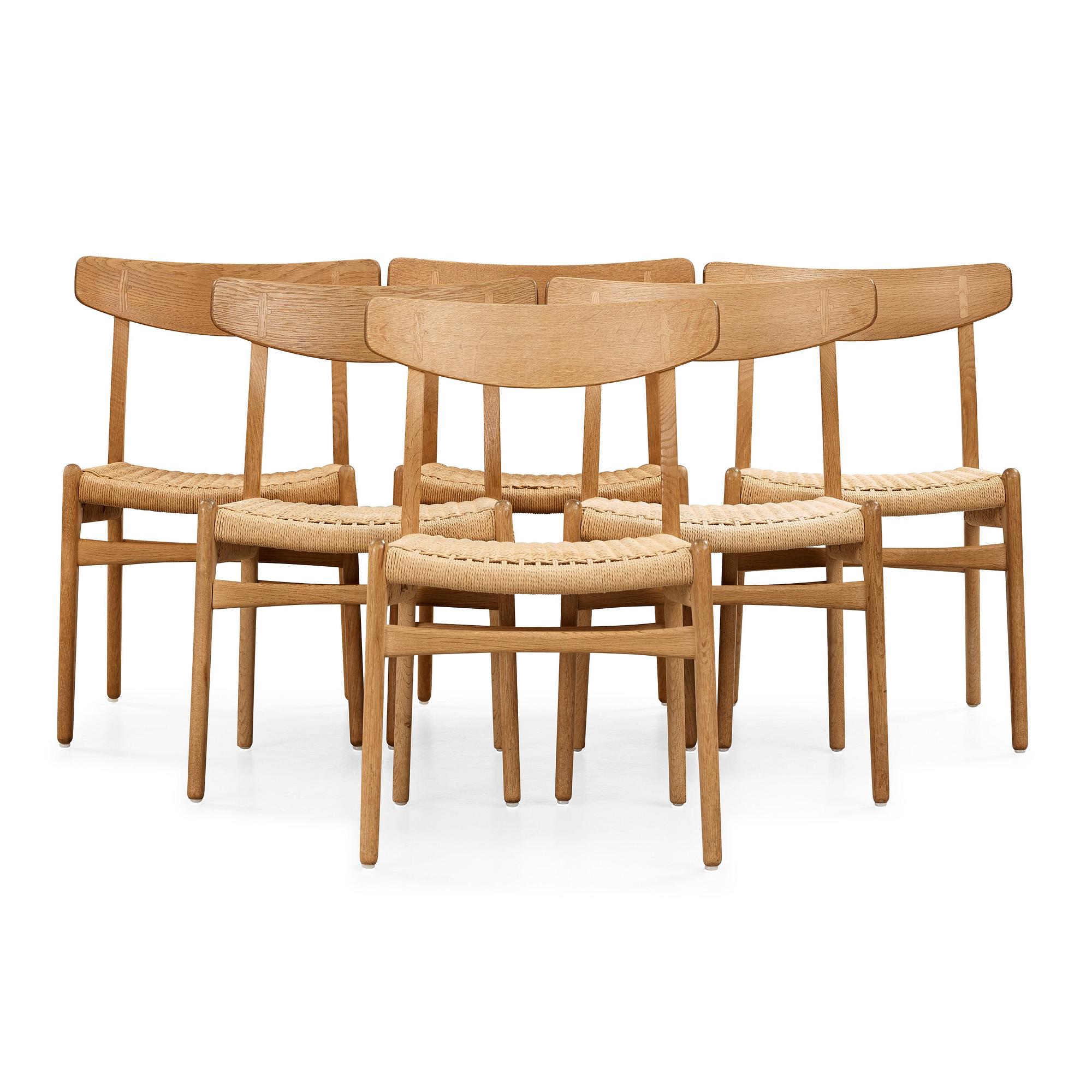 Hans J. Wegner, HANS J WEGNER, stolar, 6 st,  "CH-23 Spisestolen", Carl Hansen & Son, Odense, Danmark.