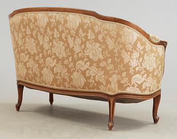 SOFFGRUPP, 3 delar, rokokostil, 1800-tal.