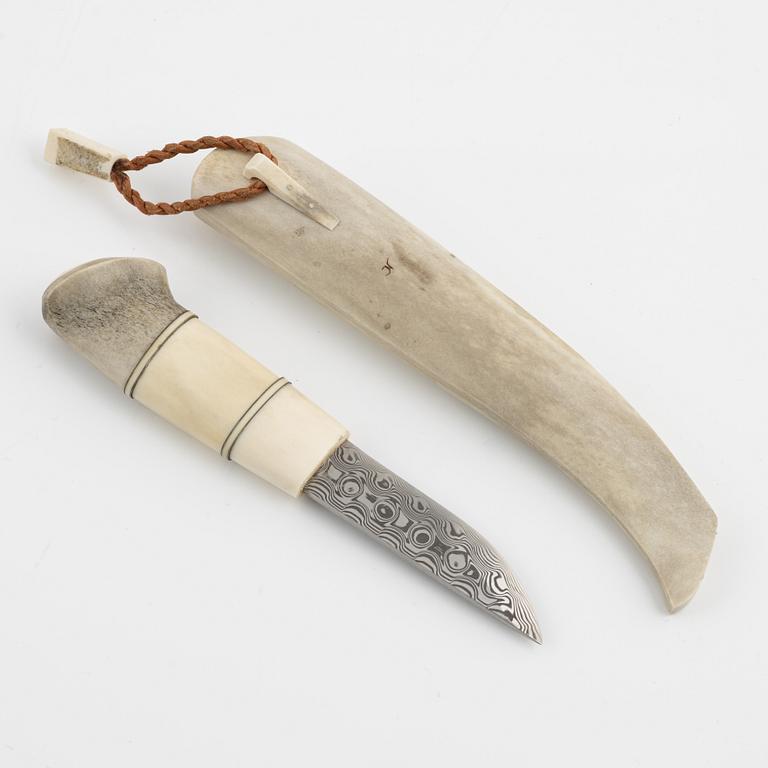 A reindeer horn knife by Johannes Walker Nilsson,