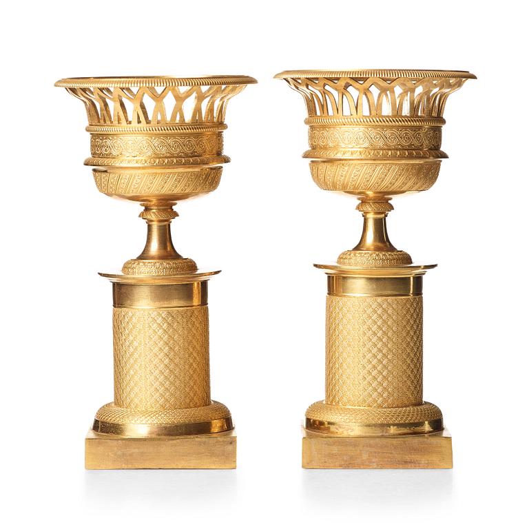 A pair of French Empire early 19th century centre pieces.