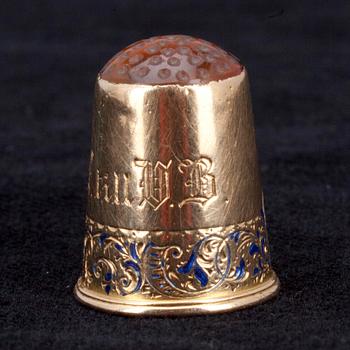 FINGERBORG, guld 18K, Anders Wilhelm Felixsson, Lovisa 1853. Vikt 5,7 g.