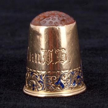 FINGERBORG, guld 18K, Anders Wilhelm Felixsson, Lovisa 1853. Vikt 5,7 g.