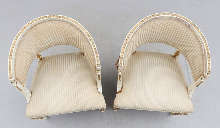 KARMSTOLAR, 1 par, gustaviansk stil, 1900-talets första hälft.