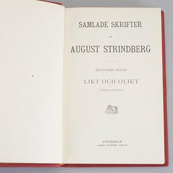 AUGUST STRINDBERG, 55 volymer, August Strindbergs samlade skrifter, 1910-/20-tal.