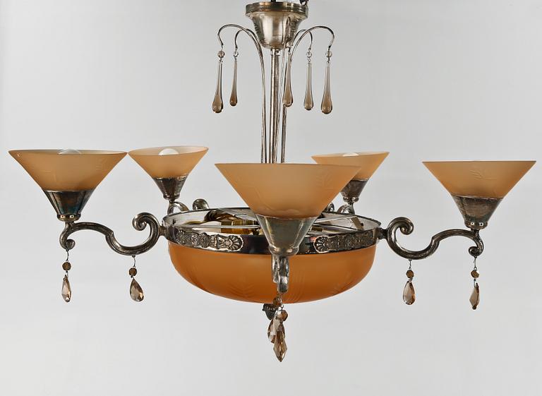 TAKLAMPA, 1900-talets första kvartal. Höjd ca 48 cm.