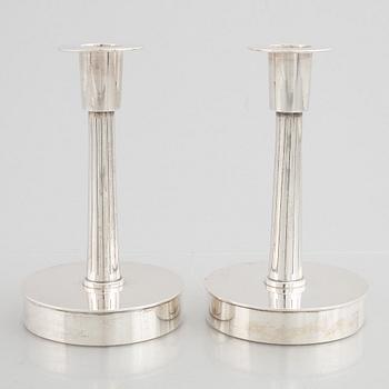 A pair of silver candlesticks, marks of Ove Bohlin, Stockholm 1957.