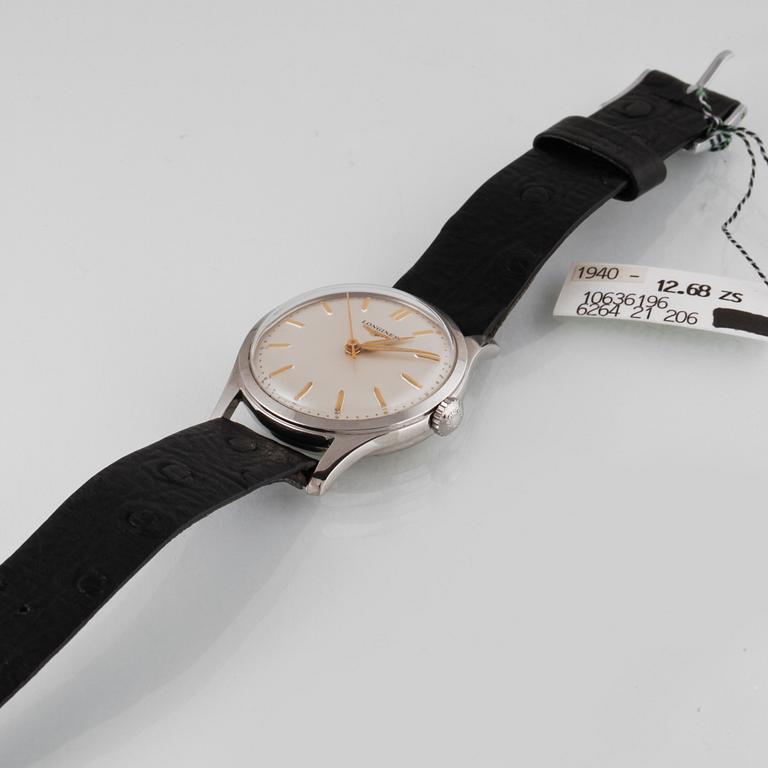 ARMBANDSUR, herr, Longines, stål, 1940/50-talet.