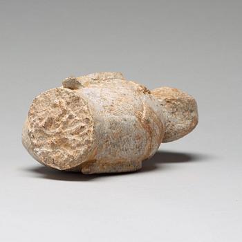 A stone sculpture of Guanyin, presumably Ming dynasty, 17th Century.