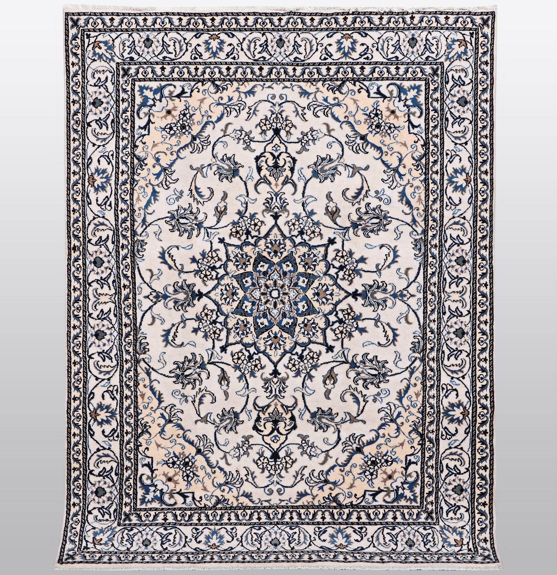 A rug, Nain, part silk, so called 9 LAA, ca 233 x 164 cm.