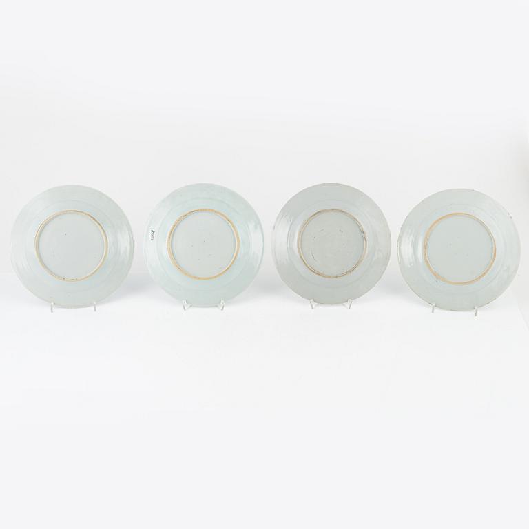 Nine Blue and White Porcelaine Plates, China, 18th-19th century.