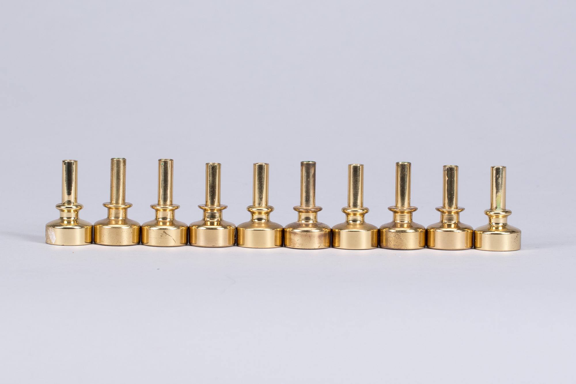 LJUSSTAKAR, 10 st, mässing, Hans-Agne Jakobsson, Markaryd.