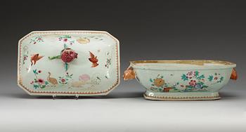 A famille rose tureen with cover and serving dish, Qing dynasty, Qianlong (1736-95).