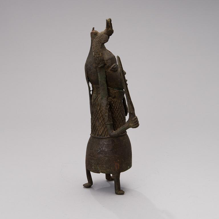 A Benin bronze sculpture, the mid-20th century.