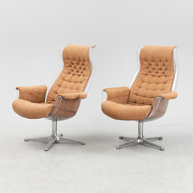 Alf Svensson & Yngve Sandström, a pair of 'Galaxy' armchairs, Dux, 1970's.