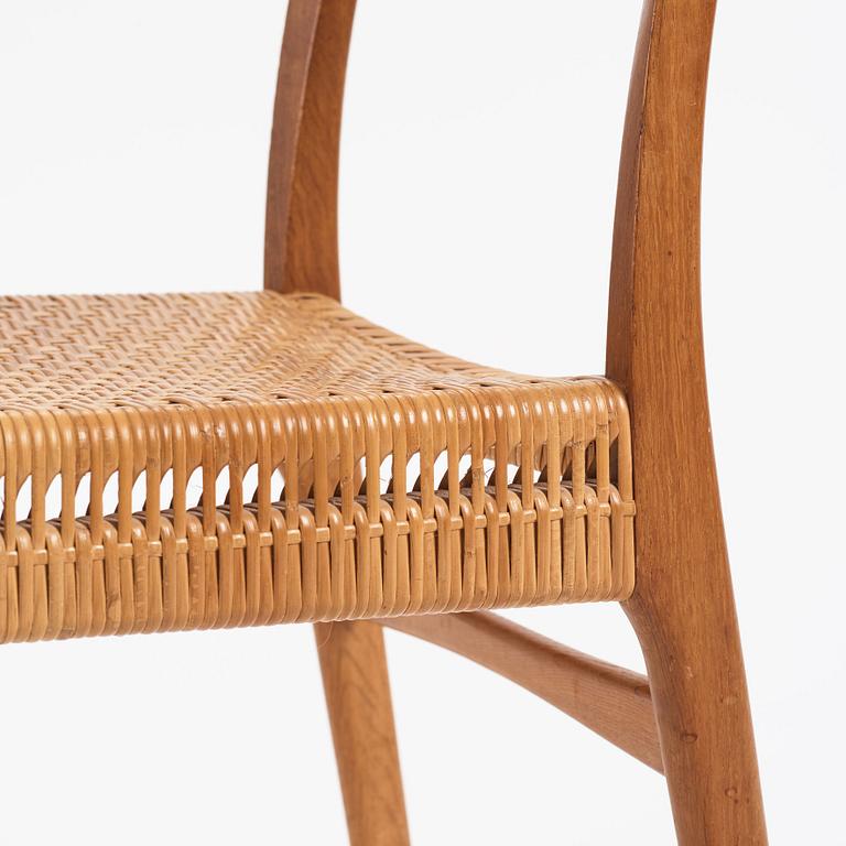 Hans J. Wegner, a set of six teak and rattan  'CH-23' chairs, Denmark 1950s.