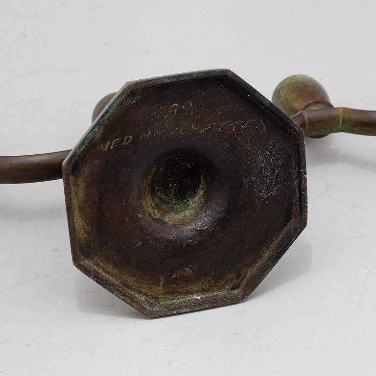 GAB, kandelaber, patinerad brons, 1930-tal.