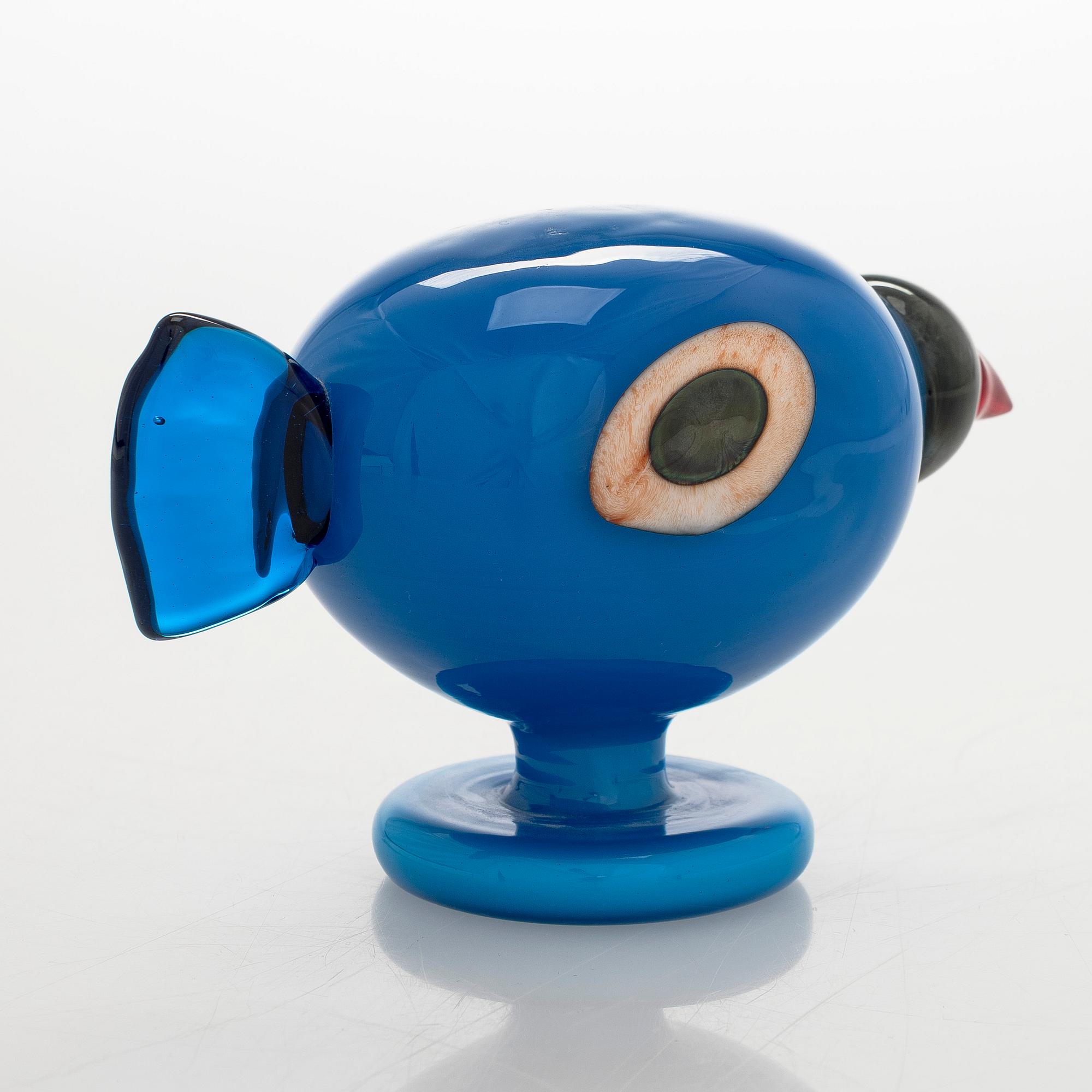 Oiva Toikka, lasilintu, "Turkinkana", signeerattu O. T. II Nuutajärvi 2005.