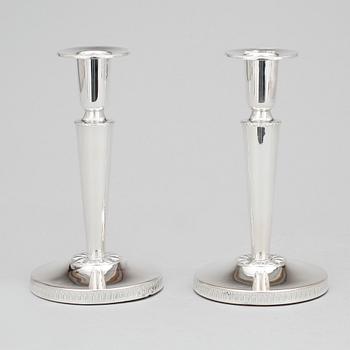 LJUSSTAKAR, ett par, silver, K&EC, Göteborg, 1955.