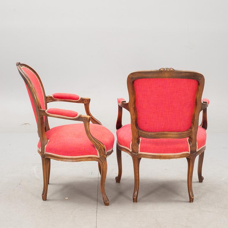 KARMSTOLAR, 2 st, rokokostil, 1900-talets första hälft.