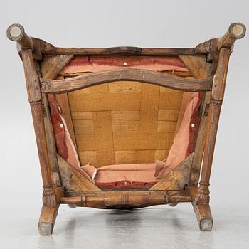 Karmstolar, ett par, senbarock, 1700-talets mitt.