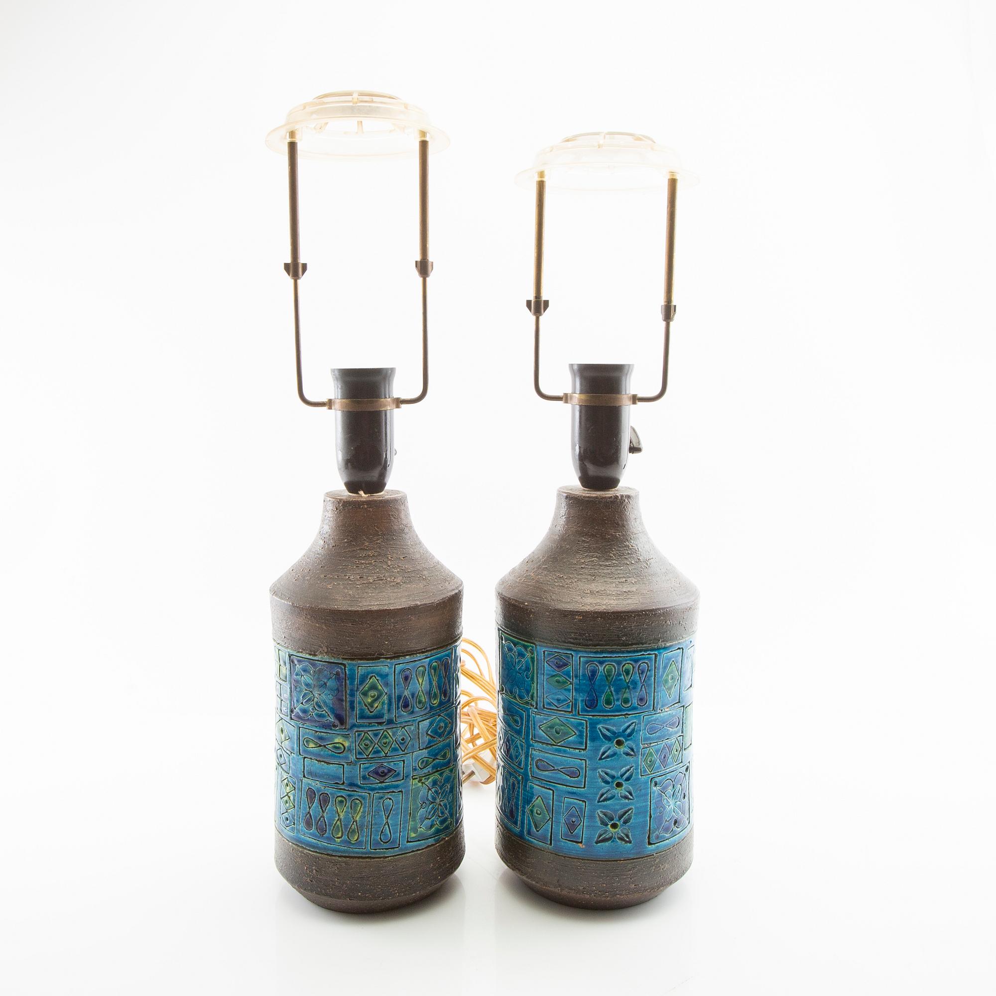 Aldo Londi table lamps, a pair, Bitossi, Italy, later part of the 20th century.