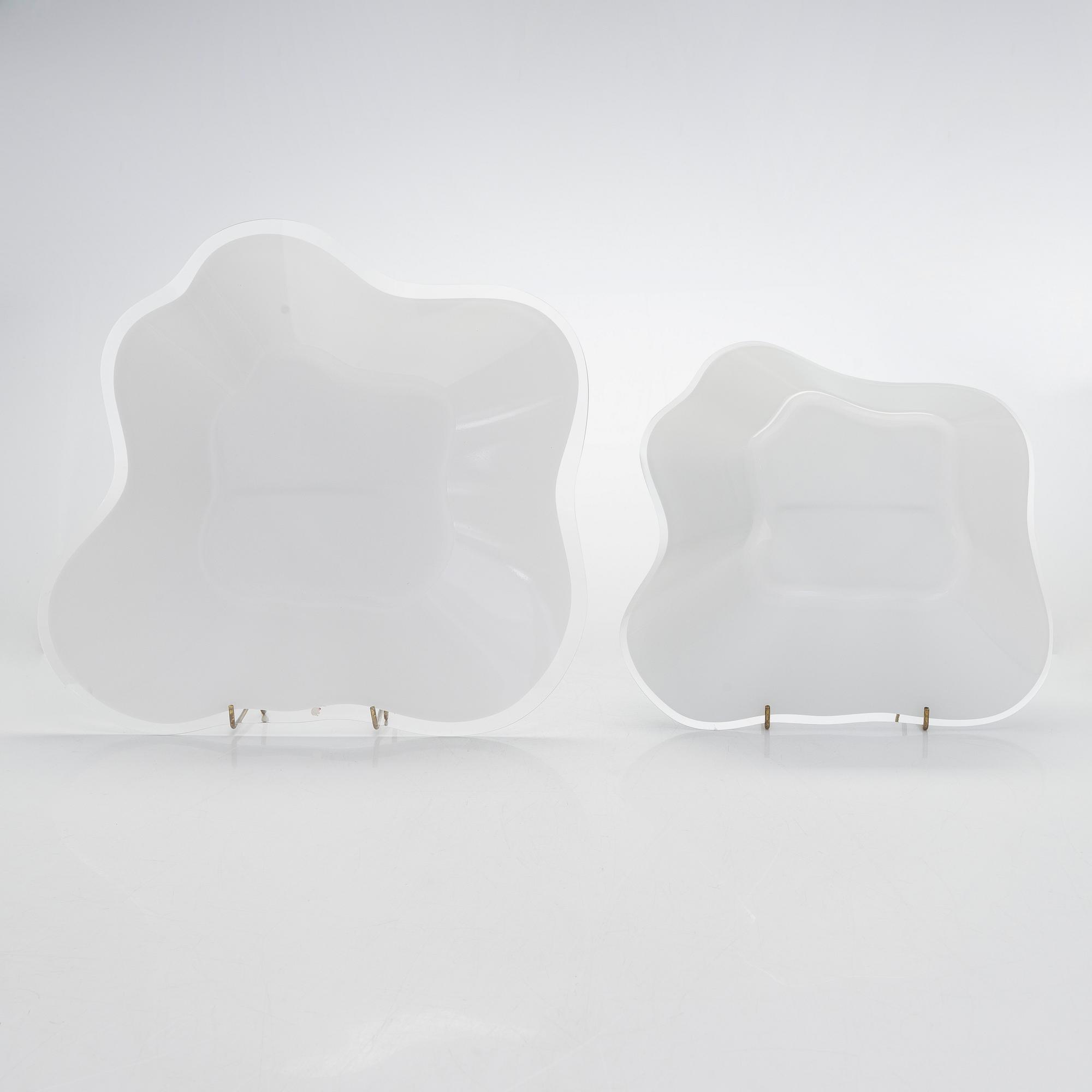 Alvar Aalto, taidelasi, "Aallon kukka", neljä osaa, signeerattu Alvar Aalto 154 / 1983.