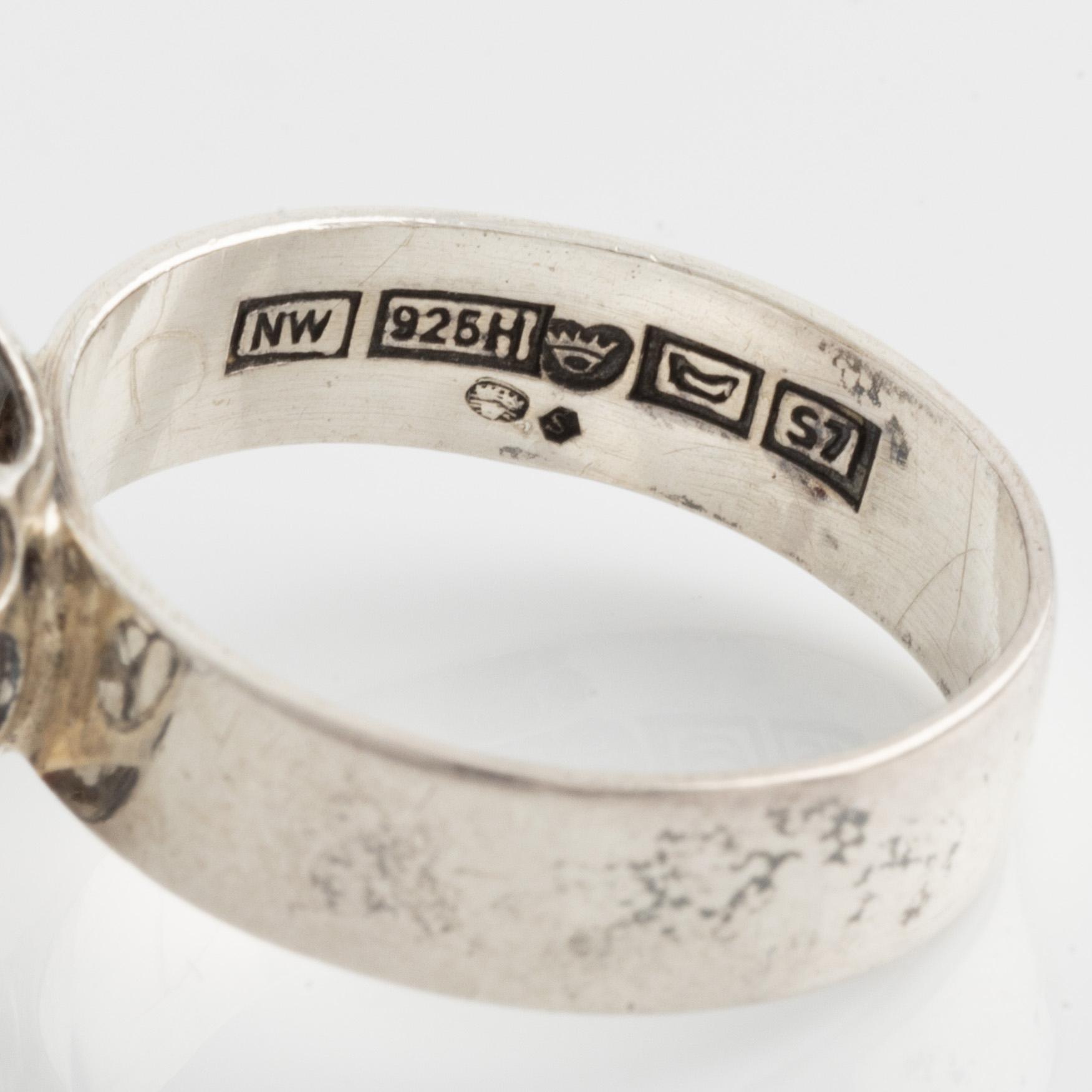 Liisa Vitali, collier och ring, silver.
