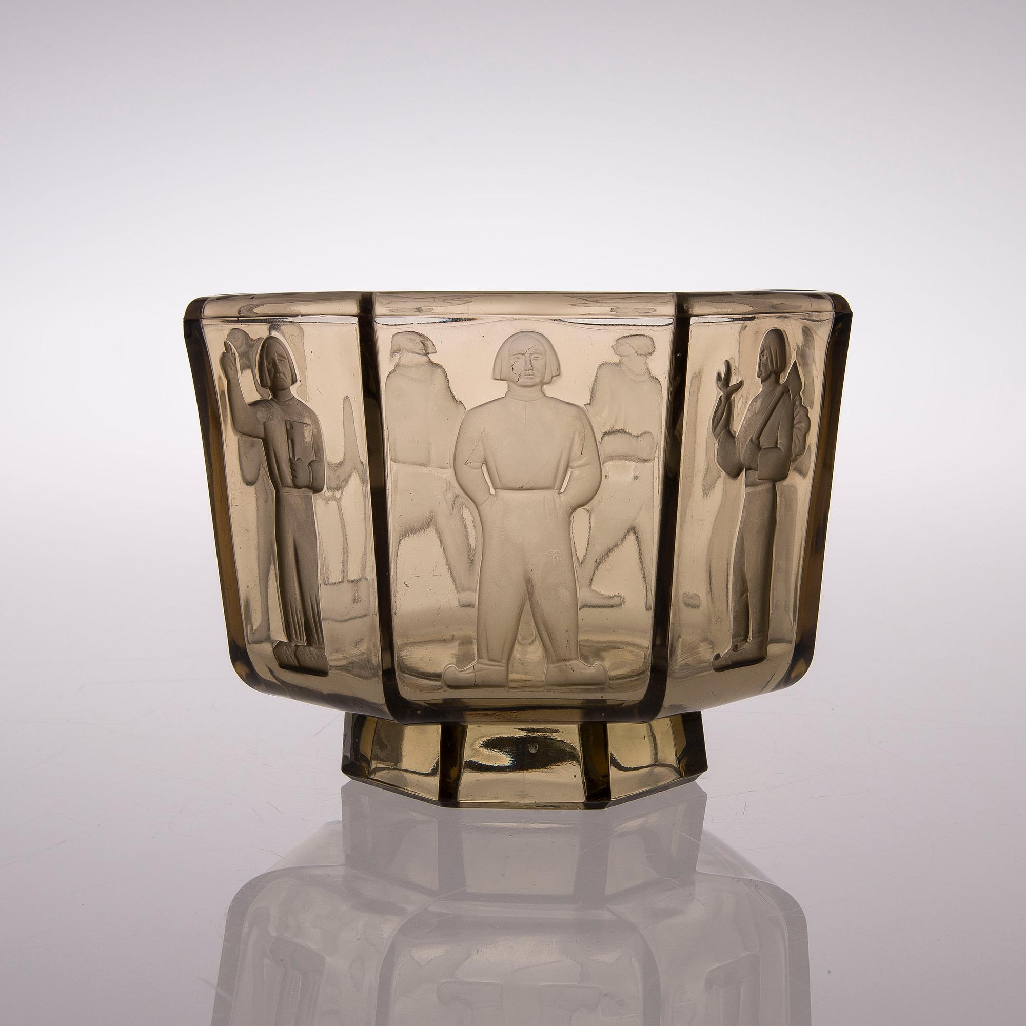 ANTTI SALMENLINNA, MALJA, lasia, "Seitsemän veljestä", Antti Salmenlinna, Riihimäen Lasi, 1930/40-tal.