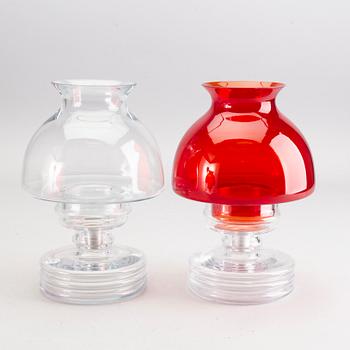NANNY STILL, lyktor, 3 st, "Apollo 1960", glas, Riihimäen Lasi, 1970-tal.