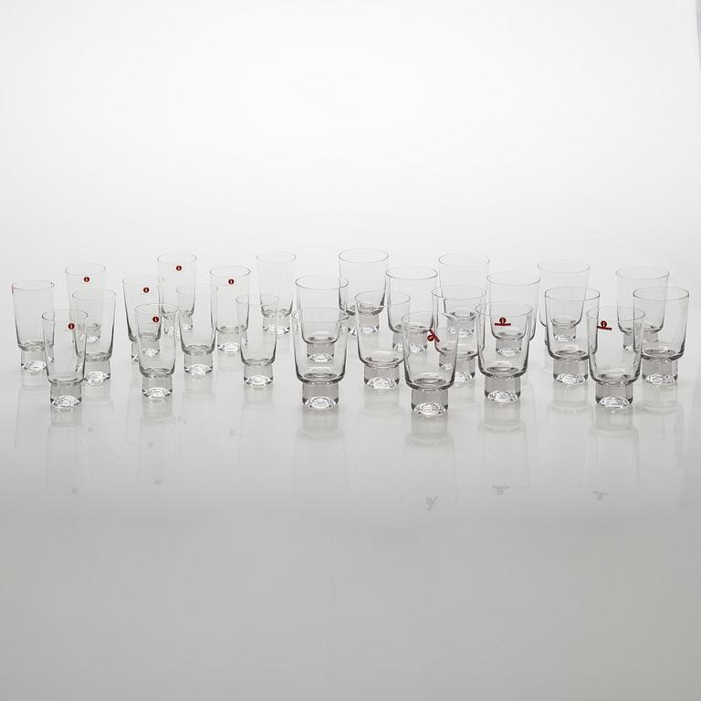 Tapio Wirkkala, A 47-piece glassware set "Future". Iittala, late 20th century.
