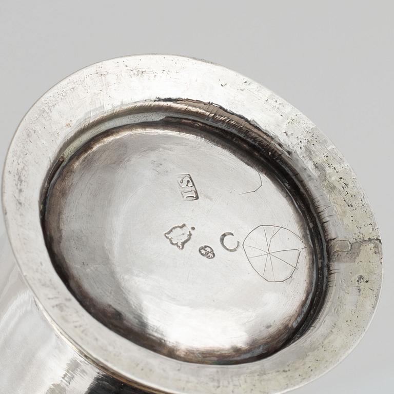 A Swedish 18th Century silver beaker, marks of Isak Sauter, Stockholm 1761.