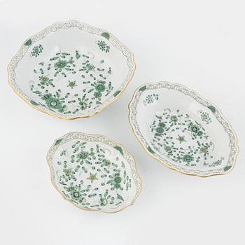 A 69-piece porcelain dinner service,  "Indische Malerei Grün", Meissen, Germany.