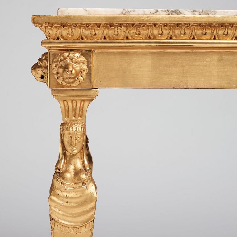 A late Gustavian console table, early 19th century.