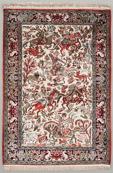 MATTA, old, Ghom, silke, figural, ca 156 x 106 cm.