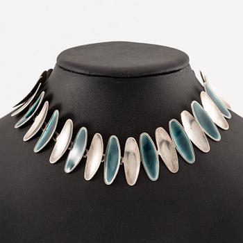 Atelier Borgila, a necklace, silver with enamel, Stockholm 1966.