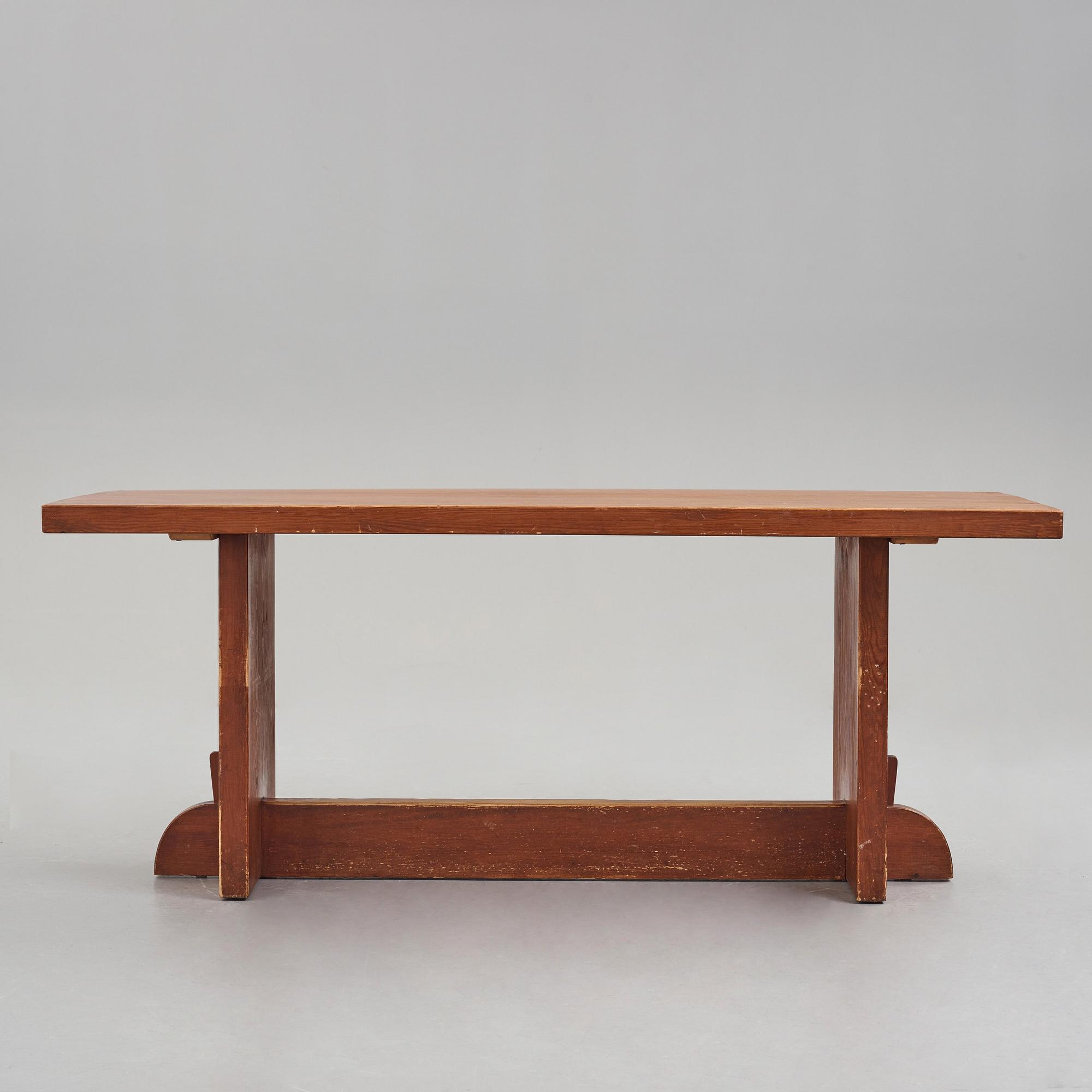 Axel Einar Hjorth, a stained pine "Lovö" table, Nordiska Kompaniet, Sweden 1930's.