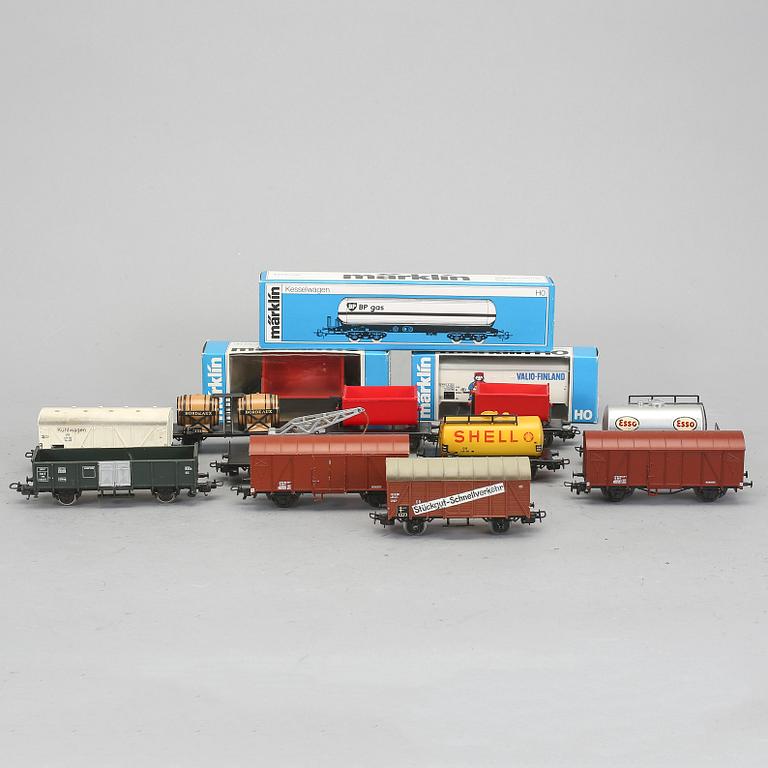 MÄRKLIN, godsvagnar, 14 st, vissa i originalkartong.