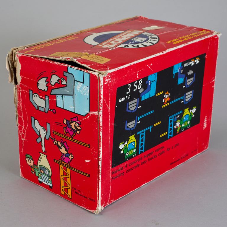 SPELKONSOL, "Mario's Cement Factory", Game & Watch table top, Nintendo, 1983.