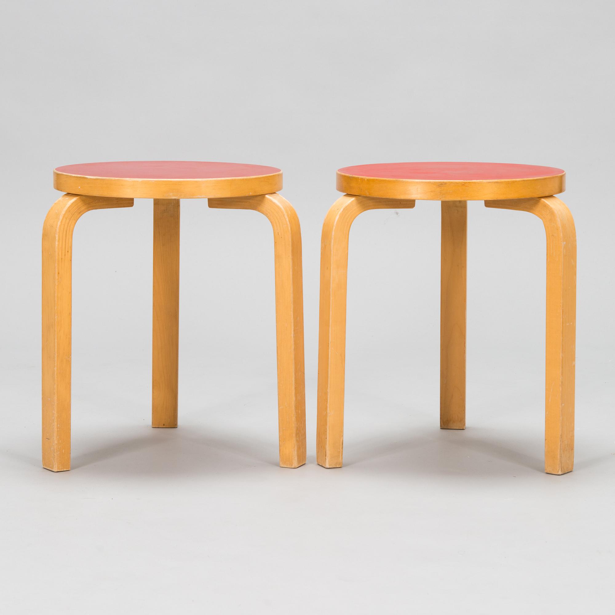 Alvar Aalto, a 1960's '82' table and six '66' stools for O.Y. Huonekalu-ja Rakennustyötehdas A.B.