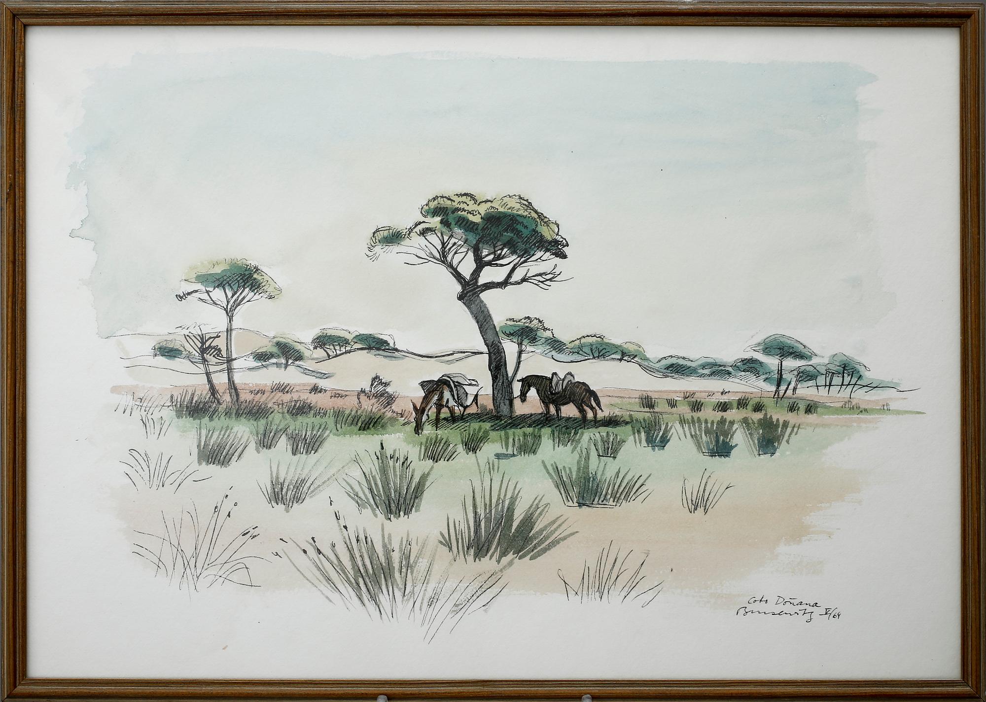 GUNNAR BRUSEWITZ, akvarell. Signerad och daterad 64.