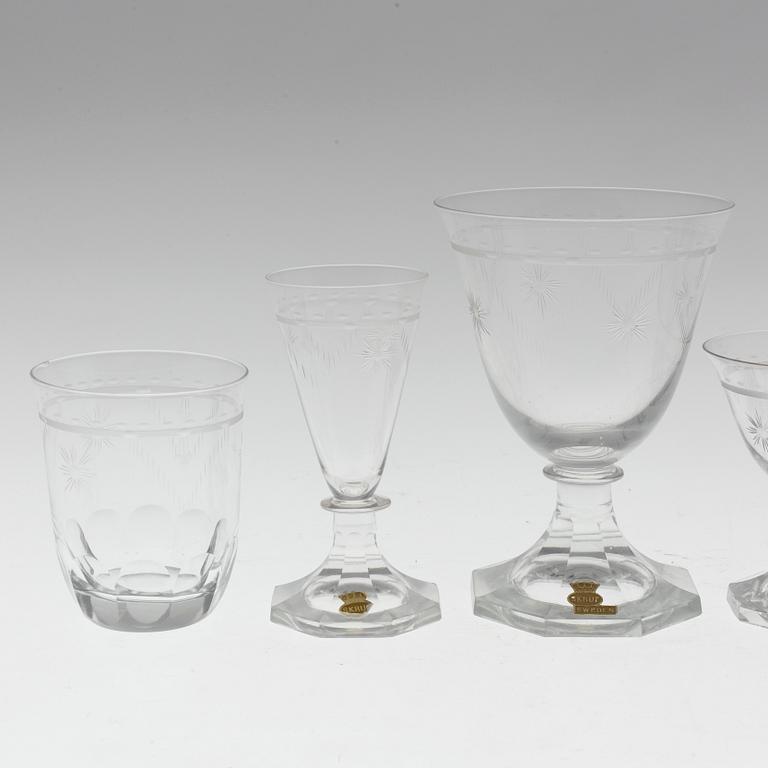 49 pcs of glass service, Skruf, mid 20th century,