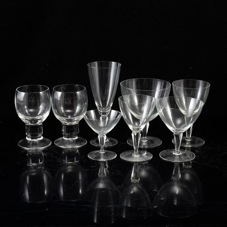 WILHELM WAGENFELD, servisglas, 20 delar. Vereinigte Lausitzer Glaswerke, Tyskland 1930-tal.