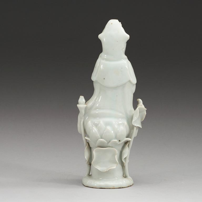 A Chinese blanc de chine figure of Guanyin, 20th Century.
