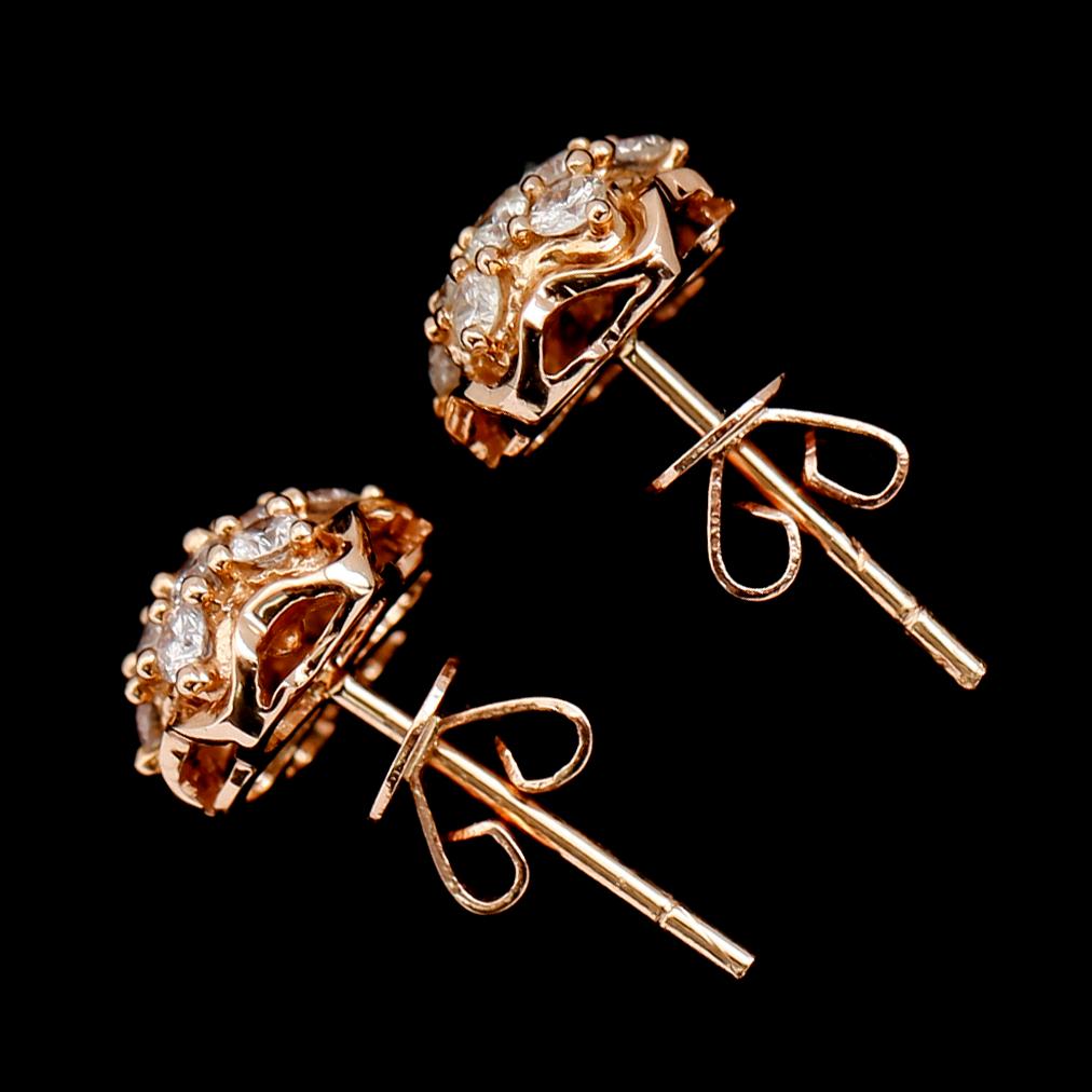 ÖRHÄNGEN, 1 par, 18 k roséguld, briljantslipade diamanter tot 0.57 ct.
